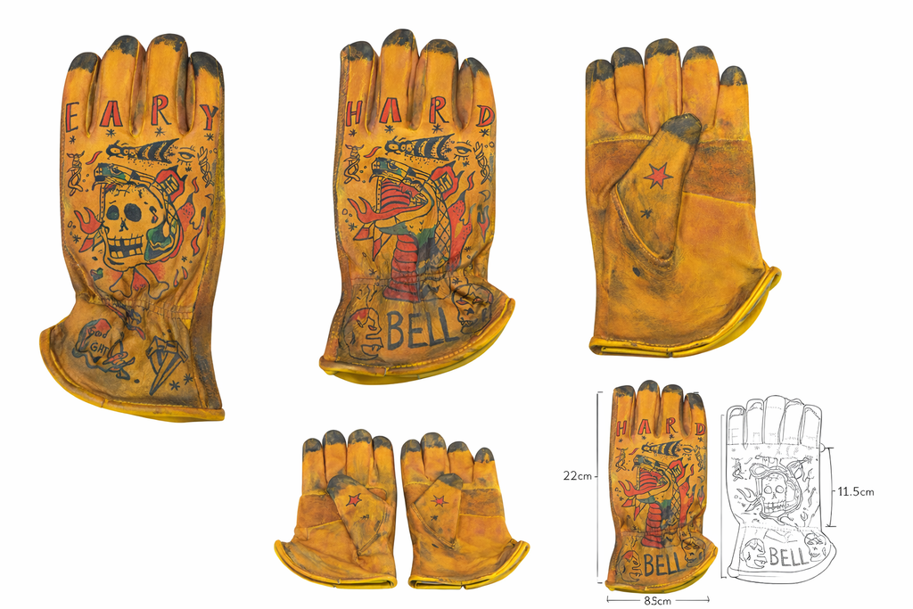 BIKER GLOVES LEATHER CUSTOMIZED TATTOO